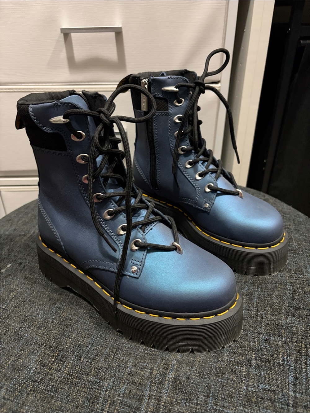 Doc Martin Women’s Blue (Color Changing) Platform Lace-Up Festival Boots